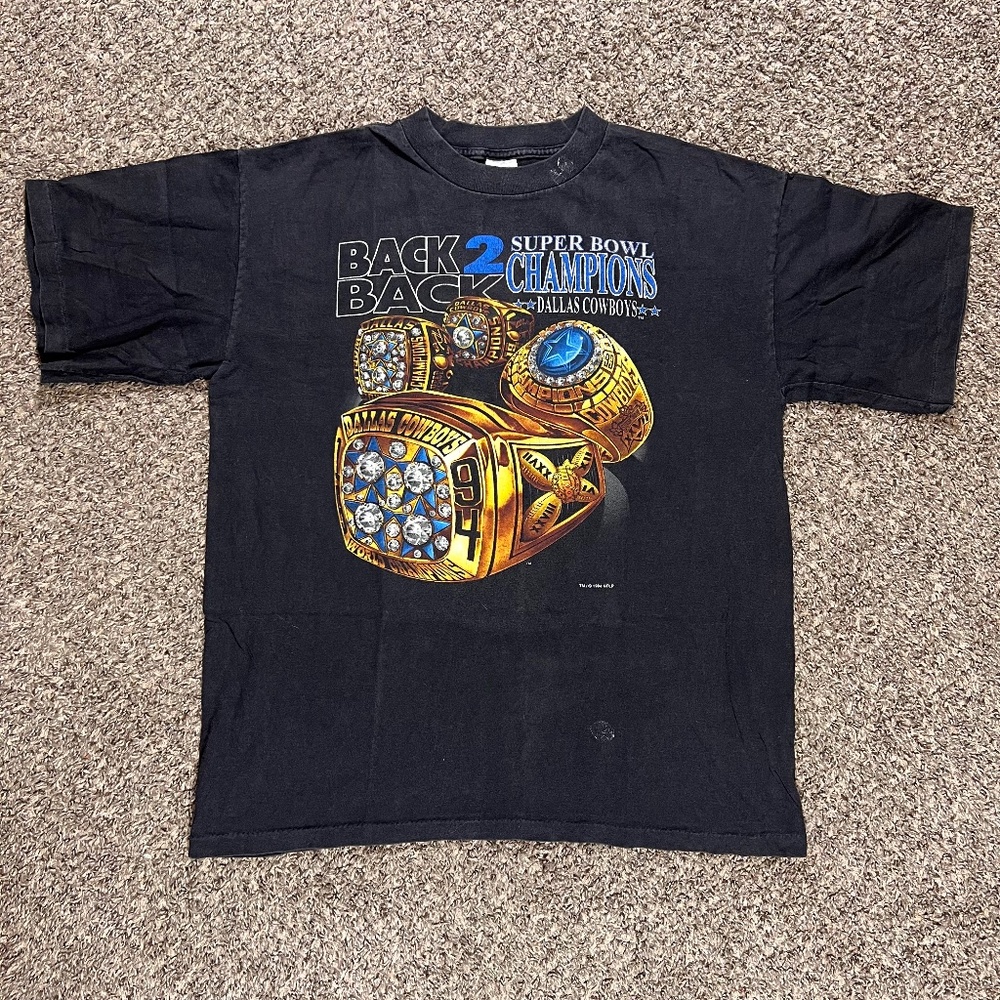 1994 Vintage Dallas Cowboys Back 2 Back Champions T Shirt